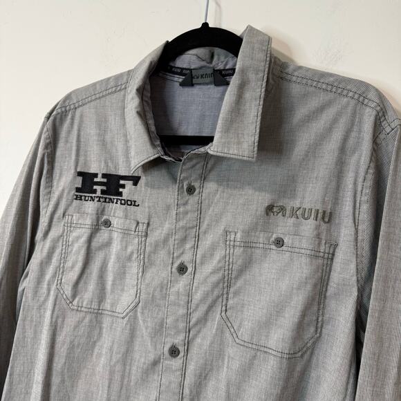 Kuiu Men's Basin Shirt Long Sleeve Grey Large Hunting Casual Button Front - Picture 2 of 8